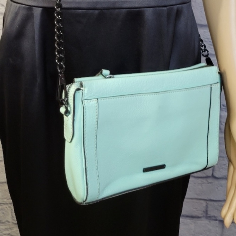Rebecca Minkoff genuine leather crossbody bag in Aqua